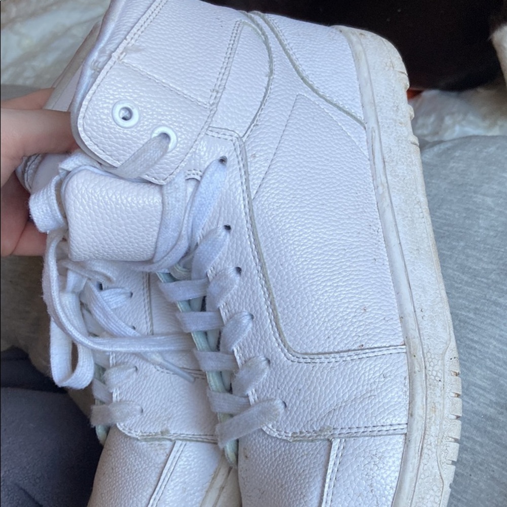 White high top fashion sneakers